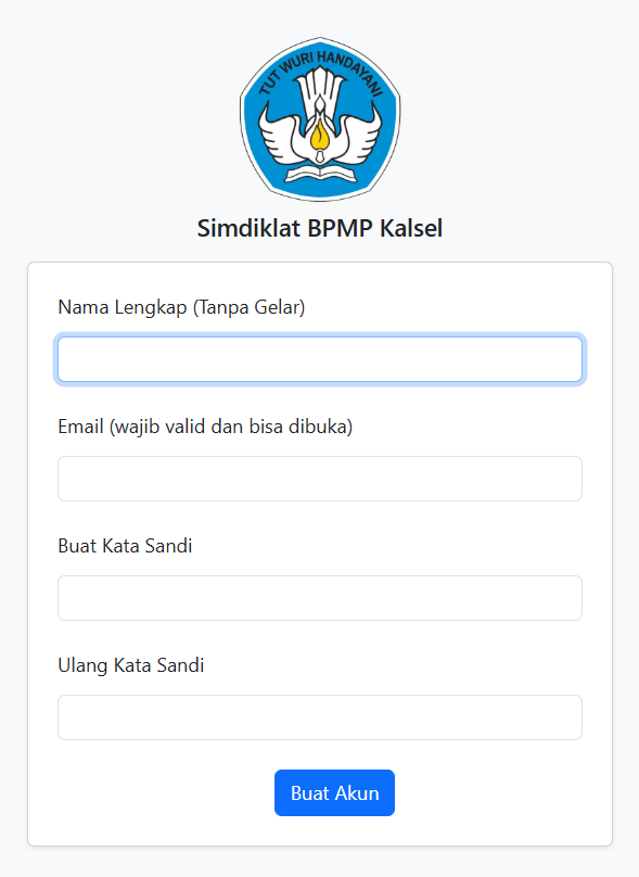 Form Buat Akun